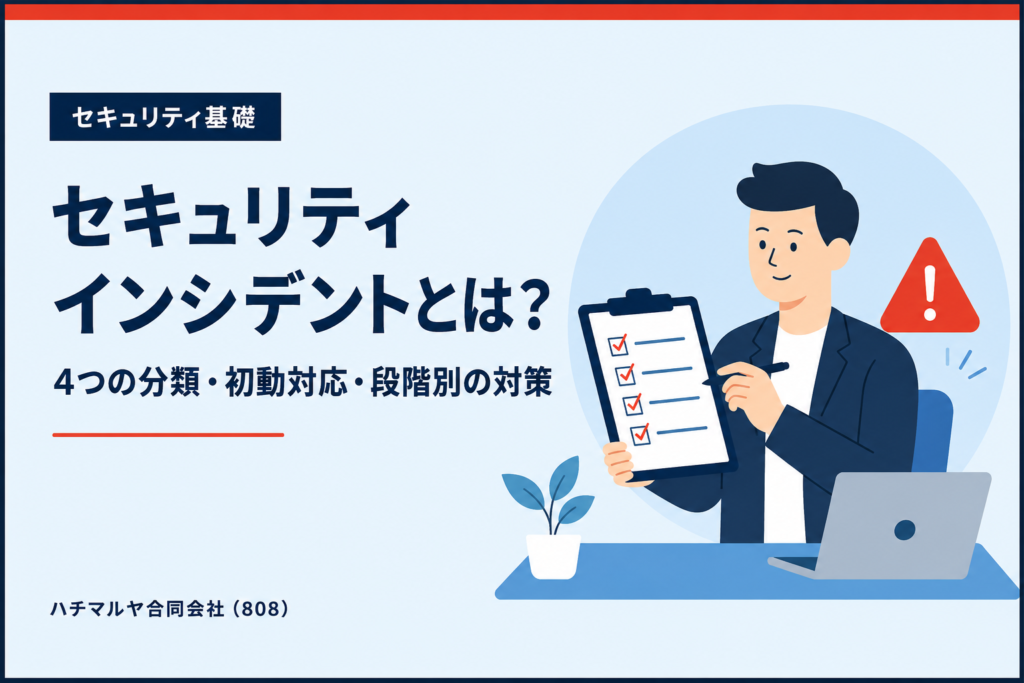 セキュリティインシデントとは？4つの分類・初動対応・段階別の対策を解説｜ハチマルヤ合同会社（808）