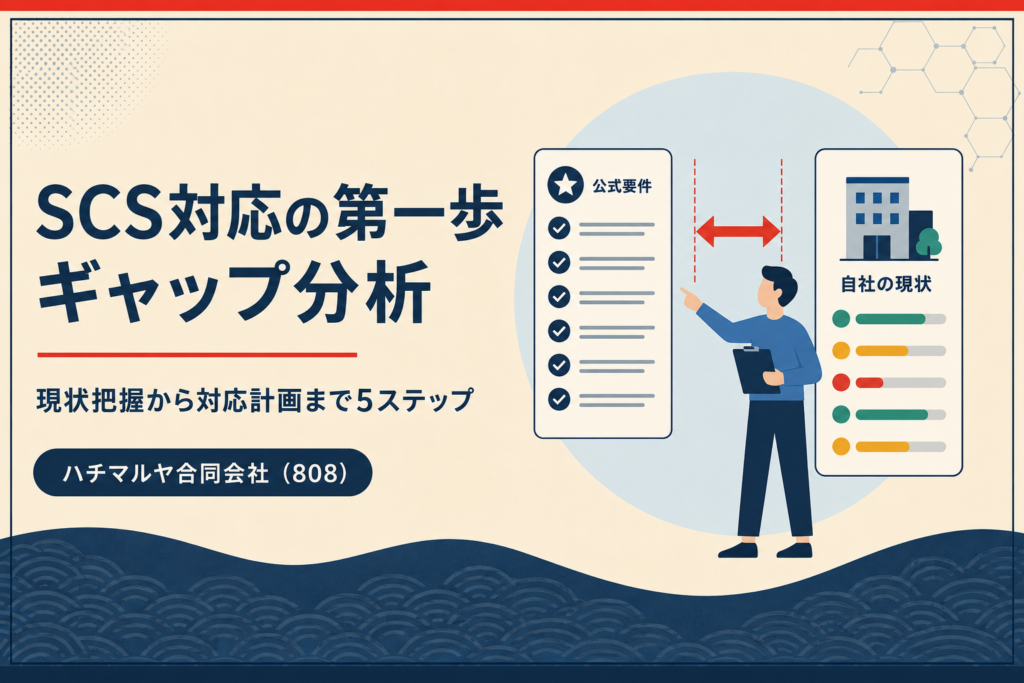 SCS評価制度のギャップ分析の進め方｜現状把握から対応計画まで｜ハチマルヤ合同会社（808）